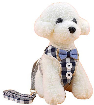 GUOCU Geschirr für Katzen Katzengeschirr Kleine Katze Katzengarnitur Ausbruchsicher Welpengeschirr Soft Kaninchengarnitur Katzenweste Verstellbar Schutz Kitten Hunde Chihuahua Cat Harness,Blau,M