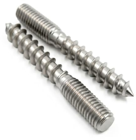 PROTECH Stockschrauben 12x80 Edelstahl A2 V2A Rostfrei - Doppelgewindeschrauben mit Holz- und metrischem Gewinde für Möbelbau (10 Stück)