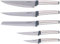 alpina Set de Couteaux 5 Pièces : Comprenant un Couteau à Pain et un Couteau de Chef - Inox/Polypropylène