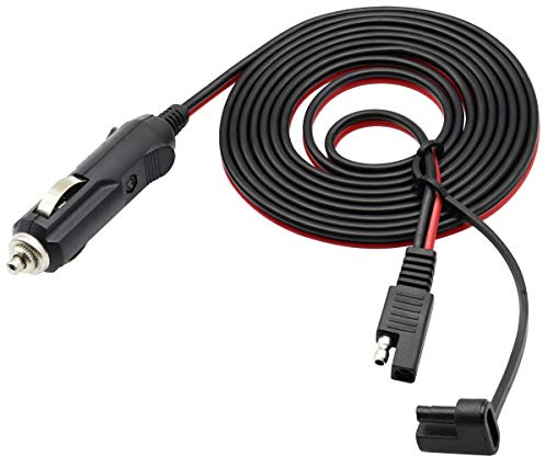AAOTOKK SAE zum Zigarettenanzünderkabel,16AWG 12V Zigarettenanzünder Männlich zum SAE 2 Poligen Schnellverschluss Steckverbinder Adapterverlängerungs Ladekabel mit Sicherung (2,4 m /7,8 ft-M)