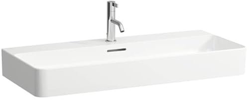 Laufen VAL Aufsatzwaschtisch, ohne Hahnloch, mit Überlauf, US geschl. 950x420, weiß, Farbe: Weiß - H8162870001091