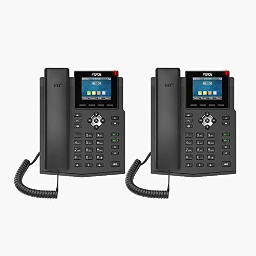 Fanvil X3SG IP Phone Gigabit con 4 linee SIP e 2 tasti di linea e display a colori da 2,8 pollici (confezione da 2)