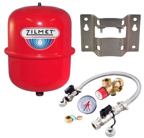 Zilmet - 8 Litre Red Heating Expansion Vessel & Sealed System Kit Z1-301008