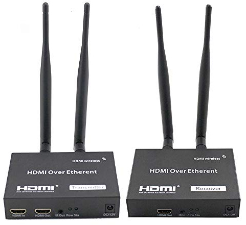 /G Extensor HDMI inalámbrico 1080P 2.4G / 5G hasta 100M 330ft Receptor transmisor inalámbrico HDMI WiFi TCP/IP para PS4 PC Laptop HDTV