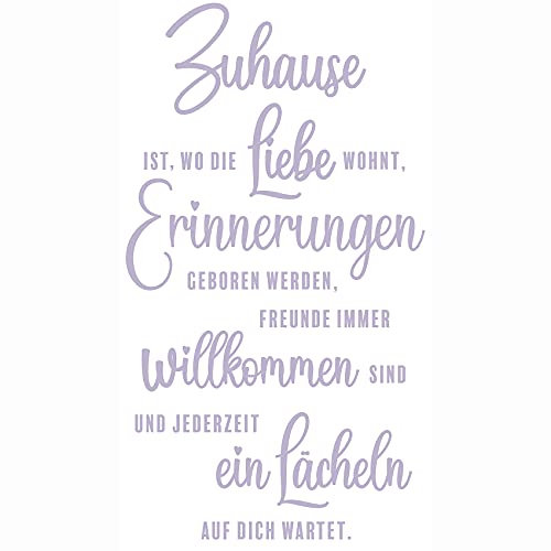 yabaduu Wandtattoo Spruch Zuhause ist wo die liebe wohnt 60x77cm Wanddeko Zitat Wandsticker Aufkleber selbstklebend für Wohnzimmer Büro Schlafzimmer Esszimmer Flur YX024 (Flieder)