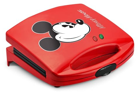 Disney Mickey Mouse Sandwich Maker by Select Brands - Electric Sandwich Maker with Nonstick Cooking Plates & Locking Lid - Cooking Appliance with Indicator Lights - Kitchen Essential for Home & Dorms
