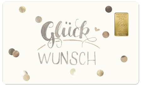 1 Gramm Goldbarren GeschenkkarteGlückwunsch Fg. 999,9