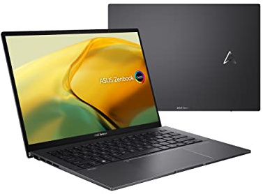 ASUS ZenBook 14 OLED Laptop 14 pollici 2.8K OLED Display, AMD Ryzen 7 5825U CPU, Radeon Graphics, 8GB RAM, 512GB PCIe SSD, Windows 11 Home, Jade Black, UM3402YA-DS71