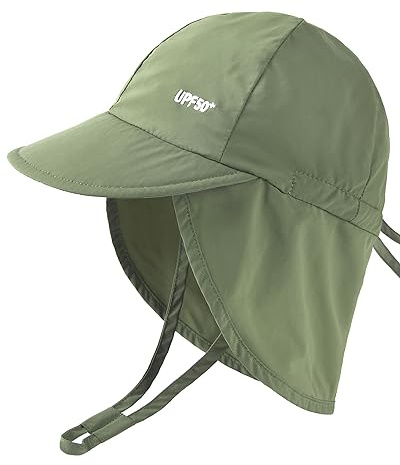 FURTALK Baby Sun Hat with Neck Flap UPF 50+ Adjustable Baby Boys Girls Summer Beach Hat for Traveling Swim Hat Green