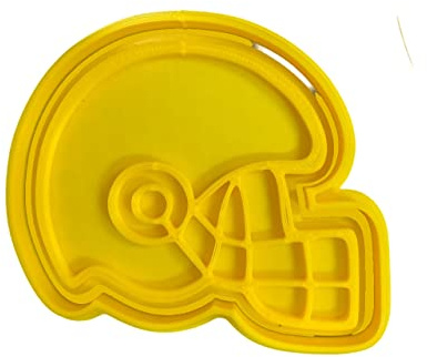 The Cookie Cutter Hub Cortador de galletas con diseño de casco de fútbol americano de 11 cm y grabador a juego para galletas, galletas, arcilla, decoración para hornear
