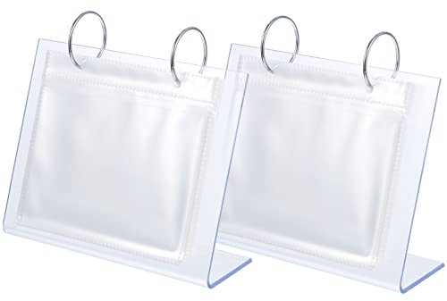 STOBOK 2 X Acryl-Tischplatte Flip-Kalender Fotorahmen Bildhalter Buch Klare Rahmen Desktop-Display-Halter Album-Staffelei