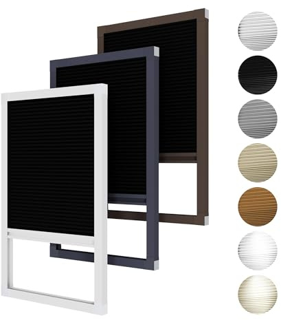 Hoeflife Cellular Shades Cordless Blackout, Skylight Blinds for Windows Roof Window Shades for Home, Room Darkening Honeycomb Blinds for Doors - Custom Cut to Size(Blackout, Black)