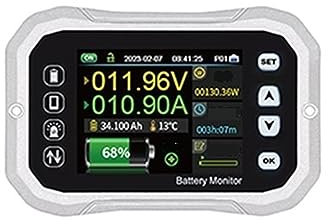 DELURA Moniteur de Batterie Bluetooth contrôle DC 0-120V testeur de Batterie Tension Courant Coulomb mètre indicateur de capacité Facile à Utiliser (Size : C 0-120V 0-600A)