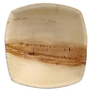 PAPSTAR Lot de 100 coupelles en feuille de palmier Pure 200 ml 4 cm x 14 cm x 14 cm Carré naturel