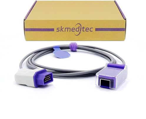 Skmeditec Cavo adattatore SpO2 da 7,2 piedi compatibile con monitor Nihon Kohden per modulo Nellcor Oximax, cavo di prolunga riutilizzabile per sensore SpO2 con connettore monitor a 14 pin