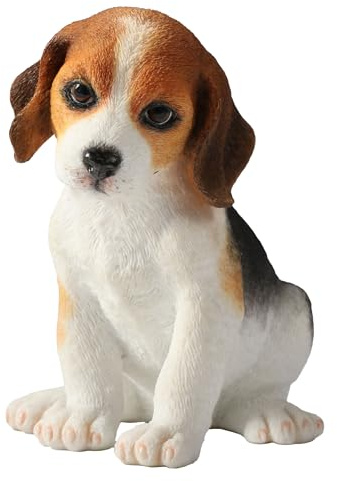 Veronese Design Beagle-Welpe, sitzender Kopf, geneigt, Links, Kunstharz, handbemalt, 8,9 cm