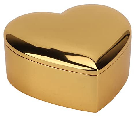 ANKROYU Herzförmige Schmuckschatulle, Schmuck-Organizer, Gold-Zink-Legierung, Metall, Poliertes Finish, Schmuck-Organizer, Dong-Halsketten-Ring-Organizer, Geeignet Für Die Schmuckaufbewahrung