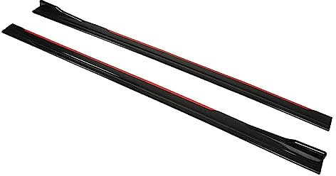 Pilipane Minigonne Laterali per Auto in Stile Sportivo, Miglioramenti Aerodinamici E 8 Pezzi Universali con Finiture in Nero Rosso Brillante, Alette Diffusore, Accessori Esterni per Auto