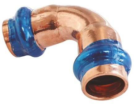 SOMATHERM FOR YOU, Courbe 90° en cuivre à sertir FF Ø16, raccord indémontable conforme EN1057, pression max 16 bars, température max 95°C, témoin de sertissage, joint EPDM