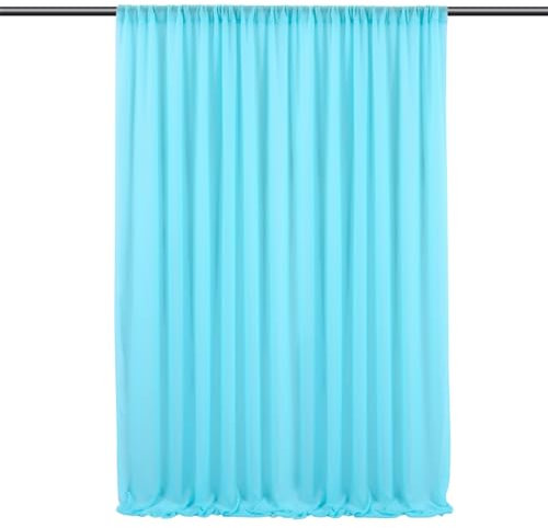 FANSU Chiffon Vorhang Hintergrund,Hintergrund Vorhang Hochzeit 1 Paneele Tüll Vorhang Querbehang Freihanddeko Deko Vorhang Hochzeit Querbehang Deko Gardinen (Blau,1.5x3m/5x10ft)