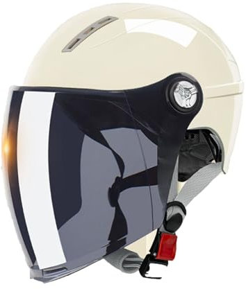 retrò Casco Scodella Portatile Mezzi Caschi Jet, Mezzo Casco da Motociclista Vintage Caschi Caschi Casco a Scodella Scooter Motorino ECE Omologato Mezzo Elmetto da Moto retrò