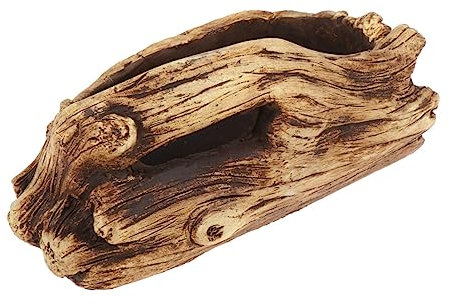 Gogogmee Blumentopf Aus Zement Kreativ Retro Holzstumpfform Auslaufsicher Sukkulentenpflanzentopf Heimdekoration Gartenbedarf Gelb