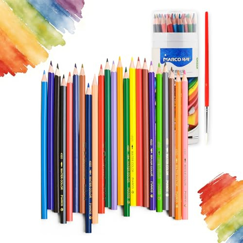 MARCO D4320 Buntstift - Set mit 48 Farben, wasserlöslichen Sechskant - Stiften, präzise Färbung - Kunstliebhaber & Maler