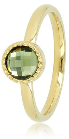 My Bendel - Gold ring mit grünem Glasstein- Stylischer Ringe für Damen mit farbiger Stein - Bleibt schön und Verfärbt nicht - Stapeln Ringe - mit Luxuriösen Geschenkverpackung
