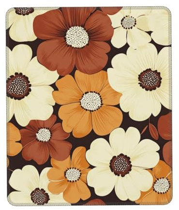 mkslksbhnxl Bohemia Schreibtischunterlage, Retro-Blumenmuster, Mauspad für Mädchen, Damen, Laptop, Computer, Tastatur und Mauspad, 21 x 26 cm