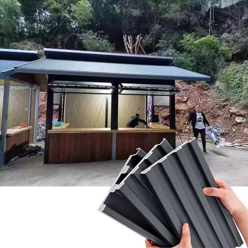 Kunovo Roofing Panels 3 Pcs Metal Awning Covers Board, Cladding Corrugated Roofing Panels Fast Drainage, Roof Sheets Panel for DIY Shed/Scenic Area Pergola/Building(5ft/1.5m)