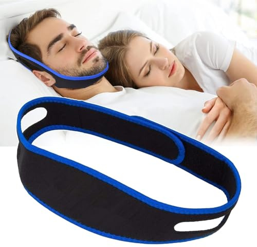 Anti-Schnarch-Kinnband Schlafapnoe – kinnmaske schlafen​mit Atmungsaktivem Design, Flexibles Gummi zur Schmerzfrei-Atmung, kinnmaske für Männer & Frauen (Schwarz) | kinnband Schlafapnoe Stoppt Schnarc