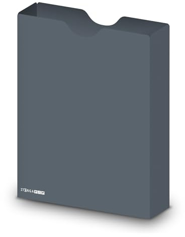 itenga Heftbox DIN A4 – Aufbewahrungsbox für Hefte & Blöcke | aus extra stabilem 0,7mm PP Kunststoff | flach geliefert, faltbar | Schutzbox für Schule, Studium & Büro (grau)