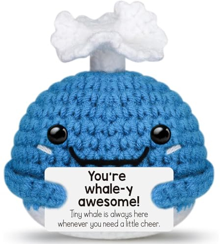 BDBFPAN Emotional Support Kuscheltier, Blauer Wal Gehäkelte Kuscheltiere, Geschenk für Kinder, Geburtstagsgeschenk, Valentinstagsgeschenk