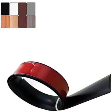 Floor Transition Strip, Self-Adhesive Vinyl Flooring Cover Strips, Floor Flat Divider Strip for Joining Floor Gaps, Carpet Threshold Transition; Wood Grain Design Cover Tile(Black,4cm*1.0m)