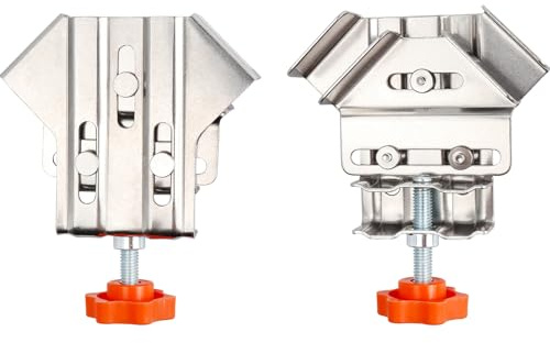 Bestgle 2Pcs Pince D'angle en Acier Inoxydable, Pince à Angle Droit Réglable à 90° en Acier Inoxydable, Fixateur de Clip D'angle, pour le Travail du Bois, L'ingénierie, les Cadres Photo