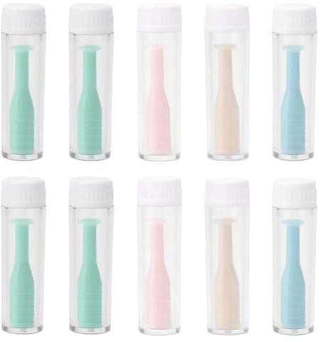 10 Pièce Aides à L'insertion de Lentilles de Contact, À Ventouse pour Lentilles de Contact Silicone, Ventouse Lentille Souple Rigide Lentilles de Contact Dissolvant Facile et Compacte pour Voyage