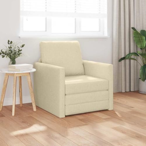 Generisch Bodensofa Klappbar, faltbares Bodensofa mit verstellbarem Design, bequemem Polster und stilvollem Bezug, ideal für Wohnzimmer, Gästezimmer und kleine Räume (Cream)