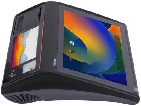 FTVOGUE POS-Terminalgerät 10,1 Zoll 5 Zoll Doppelbildschirm mit 58-mm-Thermodrucker und Barcode-Scanner für Einzelhandelsrestaurants, Convenience-Stores (EU-Stecker)