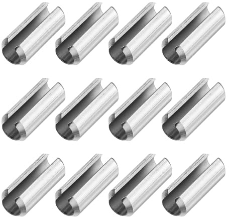 QUARKZMAN 12Stück Geschlitzte Rollstifte 3/10 Zoll(8mm) Durchmesser 4/5 Zoll(20mm) Länge Stahl Feder Spannungs Expansionsdübel Für Sichere Befestigung Silber