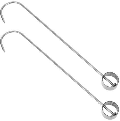 TOVINANNA 2 Piezas Ganchos Metálicos para Carne Estilo Antiguo, Gancho para Parrilla de 22 CM, Acero Inoxidable Resistente, Multiusos para Asar Pato, y Pollo, Prácticos para Barbacoa y