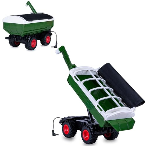 JAMARA 423268 Überladewagen grün für RC-Traktor MB-trac 1000 1:24S-Plug, Landwirtschaft Zubehör Anbaugerät, Geschenk für Kinder