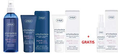ZIAJA ACAI Tagescreme 50ml, Nachtcreme 50ml, Hyaluronsäure-Tonikum 200 ml + GRATIS Gesichtsserum 50 ml (Gesichtspflege Set)