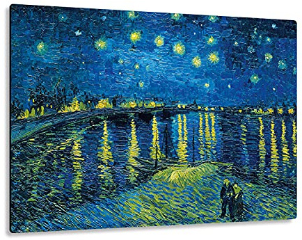 Giallobus - Giallopanel Art Board - Vincent Van Gogh - Sternennacht über der Rhône - MDF-Holz - 42X29,7