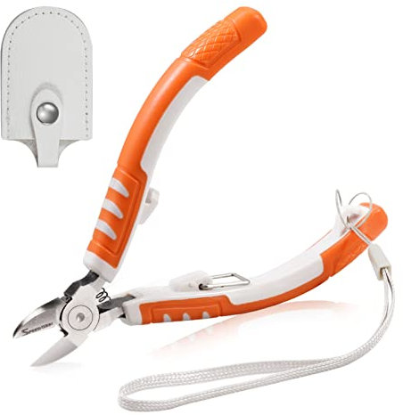 SPEEDWOX Präzisions-Seitenschneidzange, 12,7 cm, Drahtbündigschneider, Ultra scharfe Elektronikzange, Modell Fichte Drahtknipser, mit Sicherheitsverschluss und Schutzholster CR-V Stahl