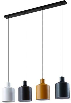 Lindby Lámpara colgante Tirane (Moderno) en Negro hecho de Metal e.o. para Salón & Comedor (4 llamas, E27) lámpara techo