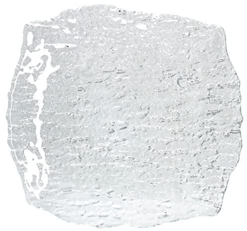 Van Well St Tropez Servierplatte aus Glas I quadratisch I (LxB) 28x28cm I mit Struktur und Relief I Buffet-Platte für Kuchen, Sushi, Fingerfood, Fisch & Fleisch I Käse & Wurst-Teller, Tablett