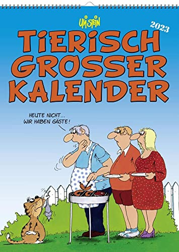Uli Stein - Tierisch großer Kalender 2023 - Lappan-Verlag - Monatskalender - Wandkalender - 43,5 cm x 59,5 cm