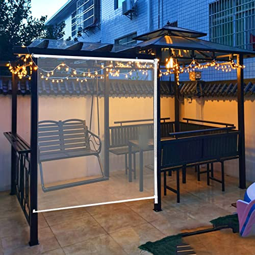 Tenda a Rullo Trasparente per Esterni,Tende Avvolgibili per Finestre Antipioggia,Plastica in Pvc Tapparella Avvolgibile,Larghezza 50/60/80/90/100/110/120/130/140/150/160 Cm (W160xH280cm/W63xH110)
