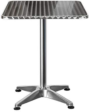 Cannoli 2in1 Stehtisch Bistrotisch Aluminium Edelstahlplatte | höhenverstellbar | 70cm / 110cm | Bartisch Bistro | In- & Outdoor | Hochzeit | Empfangstisch-60 * 60 * 70/110cm (quadratisch)