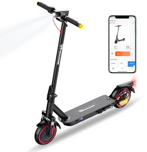 EVERCROSS EV85F Trottinettes Électriques Adultes, 8.5 Électrique Trottinette Pliable - Application, Moteur 350W, Batterie 7.8AH, Poids 15KG, Charge Max 120KG, Double Frein, Double Amortisseurs